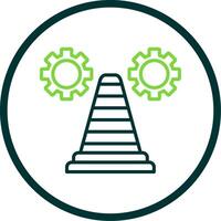 Traffic Cone Line Circle Icon Design vector