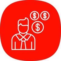 Sales Manager Line Curve Icon Design vector