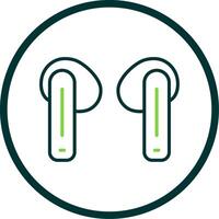 Earbuds Line Circle Icon Design vector