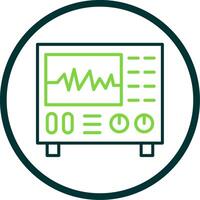 Oscilloscope Line Circle Icon Design vector
