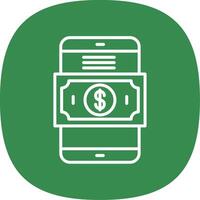 Mobile Payment Line Curve Icon Design vector