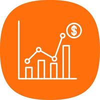 Sales Statistics Line Curve Icon Design vector