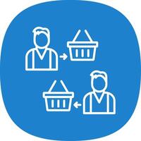 Reseller Line Curve Icon Design vector