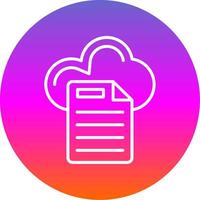 Cloud Data Line Gradient Circle Icon vector