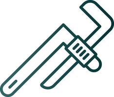 Pipe Wrench Line Gradient Icon vector