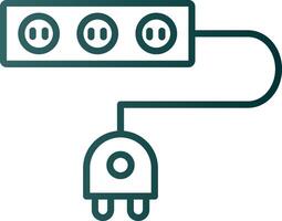 Extension Cable Line Gradient Icon vector