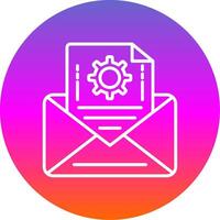 Envelope Line Gradient Circle Icon vector