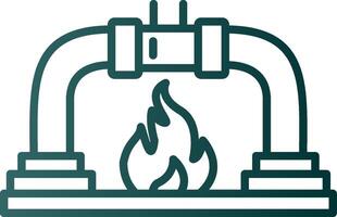 Gas PipeLine Gradient Line Gradient Icon vector