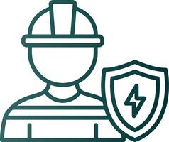 Engineering Protection Line Gradient Icon vector