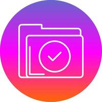 Folder Line Gradient Circle Icon vector