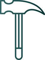 Hammer Line Gradient Icon vector