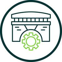 Bridge Line Circle Icon Design vector