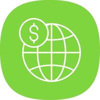 Global Business Line Curve Icon Design vector