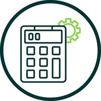 Calculator Line Circle Icon Design vector