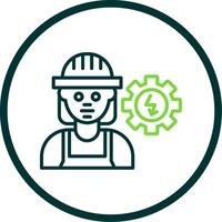 Electrical Engineer Line Circle Icon Design vector