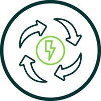 Eco Energy Line Circle Icon Design vector