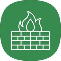 Firewall Line Curve Icon Design vector