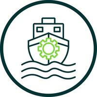 Boat Line Circle Icon Design vector