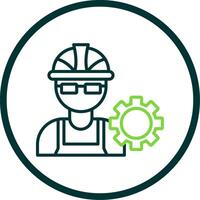 Engineer Line Circle Icon Design vector