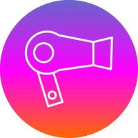 Hairdryer Line Gradient Circle Icon vector