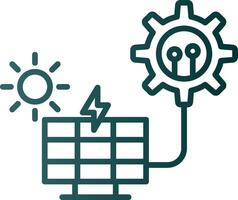 icono de gradiente de línea de panel solar vector