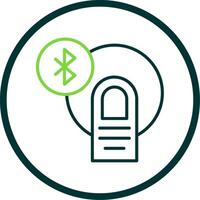 Bluetooth Line Circle Icon Design vector