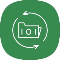 Data Backup Line Curve Icon Design vector