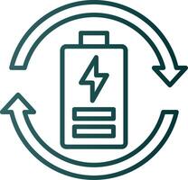 Eco Battery Line Gradient Icon vector