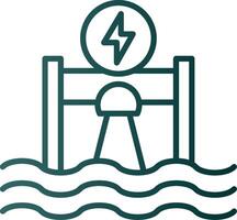 Hydroelectricity Line Gradient Icon vector