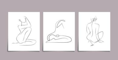 Hand drawn abstract boho wall art minimalist covers set vector