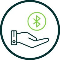 Bluetooth Line Circle Icon Design vector