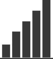 Silhouette Infographic bar graph growth 2D object black color only vector
