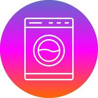 Washing Machine Line Gradient Circle Icon vector