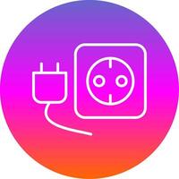 Plug And Socket Line Gradient Circle Icon vector