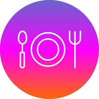 Plates Line Gradient Circle Icon vector