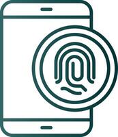 Biometric Identification Line Gradient Icon vector