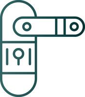 Door Lock Line Gradient Icon vector