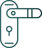 Door Lock Line Gradient Icon vector