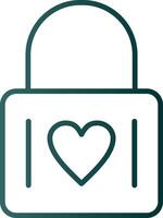 Heart Lock Line Gradient Icon vector