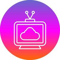 Television Line Gradient Circle Icon vector