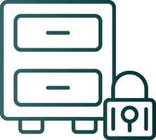 Filing Cabinet Line Gradient Icon vector