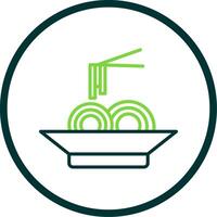 Pasta Line Circle Icon Design vector