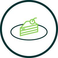 Piece Of Cake Line Circle Icon Design vector