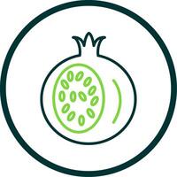 Pomegranate Line Circle Icon Design vector