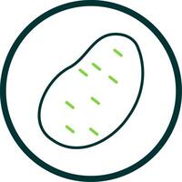 Potato Line Circle Icon Design vector