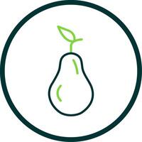 Pear Line Circle Icon Design vector