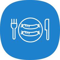 Sausages Line Curve Icon Design vector