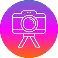 Camera Line Gradient Circle Icon vector