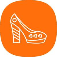 Zapatos línea curva icono diseño vector
