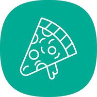 Pizza Slice Line Curve Icon Design vector